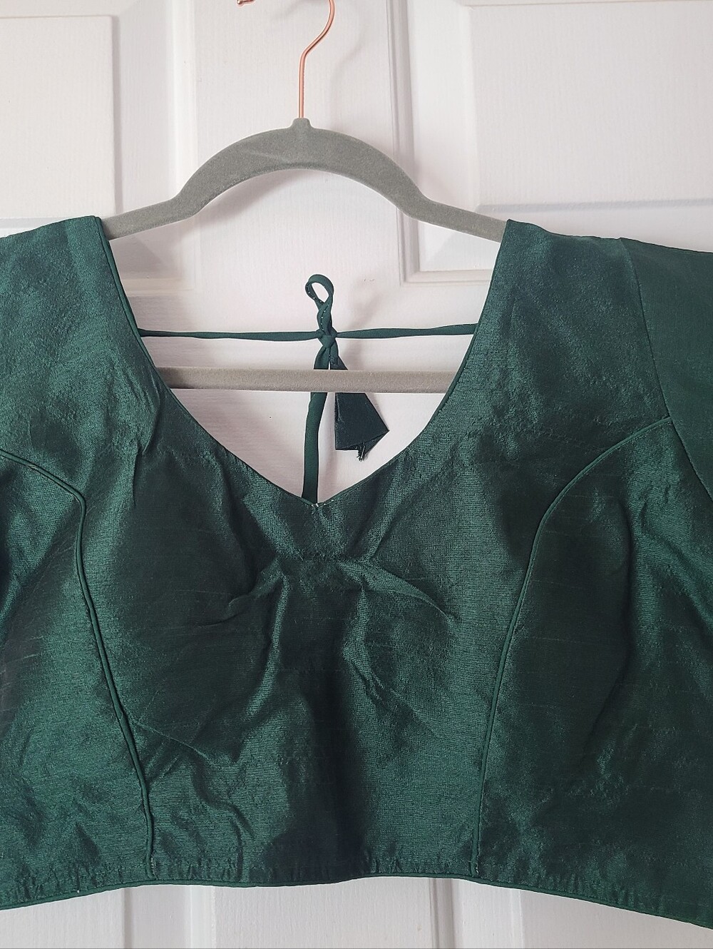 New Set of 2 silk blend saree / lehenga gold & green blouse Size Xl - Picture 4 of 6
